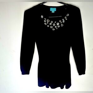 Cee Cee Black Embellished Sweater Pullover